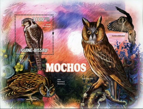 Owls Stamp Surnia Ulula Asio Flammeus Asio Otus S/S MNH #5297 / Bl.907