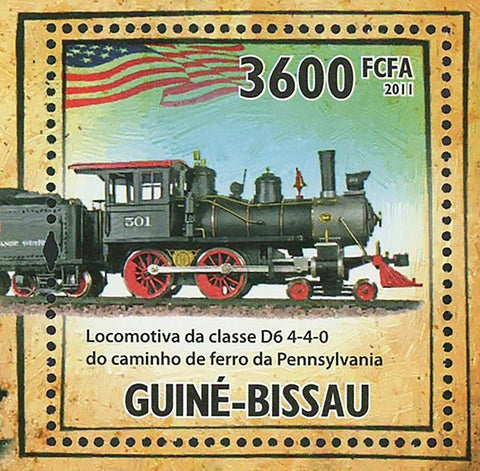 Steam Locomotives America Stamp D6 4-4-0 Pennsylvania Ohio Mississippi S/S MNH