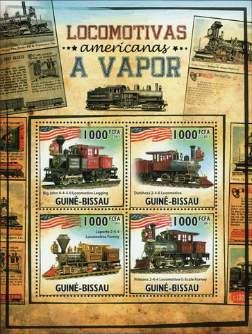 Steam Locomotives of America Stamp Dutchess Big John Princess Laporte S/S MNH