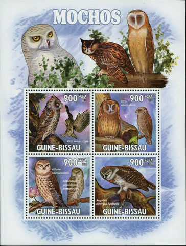 Owls Stamp Bird Otus Scops Athene Noctua Vidalii Glaucidium Passerinum S/S MNH