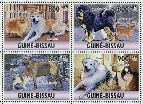 Dogs Stamp Akita Inu Kuvasz Spaniel Chihuahua S/S MNH #4890-4893