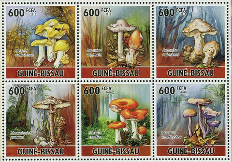 Mushrooms Stamp Russula Ochroleuca Russula Emetica S/S MNH #5159-5164