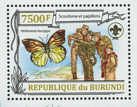 Scouts and Butterflies Stamp Scoutism Hebomoia Leuccipe Powell S/S MNH #3157