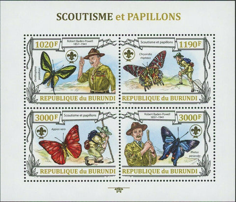 Scouts and Butterflies Stamp Robert Baden Powell Appias Nero S/S MNH #3153-3156