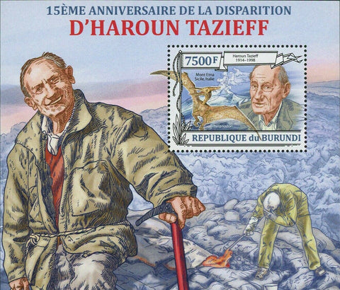 Haroun Tazieff Stamp Dinosaur Pteranodon Mount Etna Italy S/S MNH #3132 / Bl.350