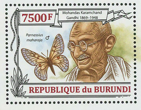 Mahatma Gandhi Stamp Mohandas Karamchand Butterflies S/S MNH #3202 / Bl.364