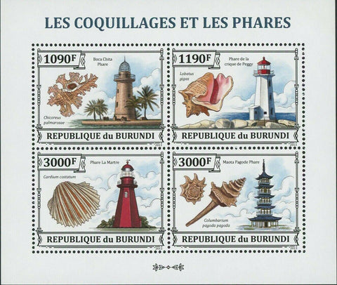 Seashells Lighthouses Stamp Boca Chita Lighthouse Chicoreus Palmarosae S/S MNH