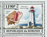 Seashells Lighthouses Stamp Boca Chita Lighthouse Chicoreus Palmarosae S/S MNH