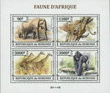 African Fauna Stamp Giraffe Elephant Jaguar Gorilla S/S MNH #3208-3211