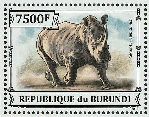 African Fauna Stamp Elephant Rhino Loxodonta Africana S/S MNH #3212 / Bl.366