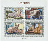 Cats Stamp Sphynx Bambino Abyssin Persian S/S MNH #3248-3251