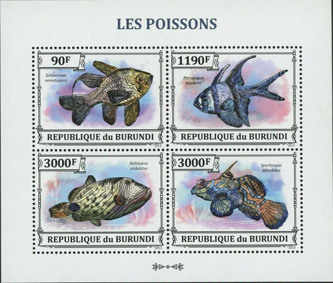 Fish Stamp Sphaeramia Nematoptera Balistapus S/S MNH #3218-3221