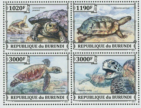 Turtles Stamp Leucocephalon Yuwonoi Rhinoclemmys Funerea S/S MNH #3278-3281