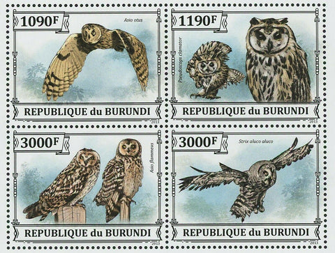 Owls Stamp Bird Asio Otus Pseudoscops Clamator S/S MNH #3323-3326