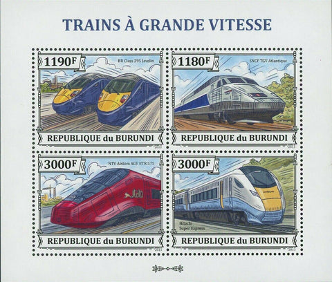 Trains Stamp High Speed BR Class 395 Javelin Hitachi S/S MNH #3328-3331