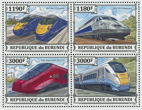 Trains Stamp High Speed BR Class 395 Javelin Hitachi S/S MNH #3328-3331