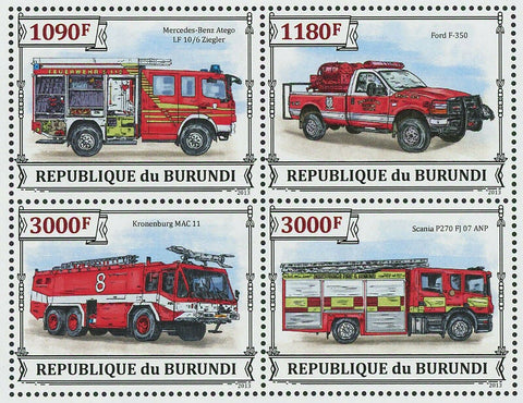 Firefighters Vehicles Mercedes Benz LF 10/6 Ziegler Kronenburg S/S MNH #3298-330