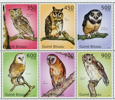 Owls Stamp Bird Asio Clamator Tyto Glaucops S/S MNH #5049-5054