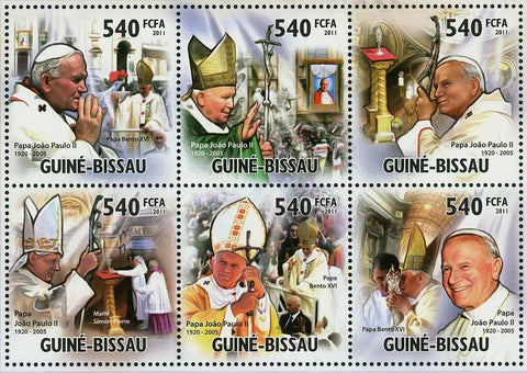 Beatification of Pope John Paul II Stamp Pope Benedict XVI S/S MNH #5361-5366