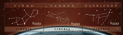 Constellations Stamp Capricorn Virgo Tauro Earth Stars Souvenir Sheet MNH