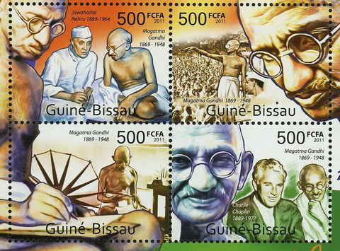 M.K. Gandhi Stamp Mahatma Charlie Chaplin Souvenir Sheet MNH #5586-5589