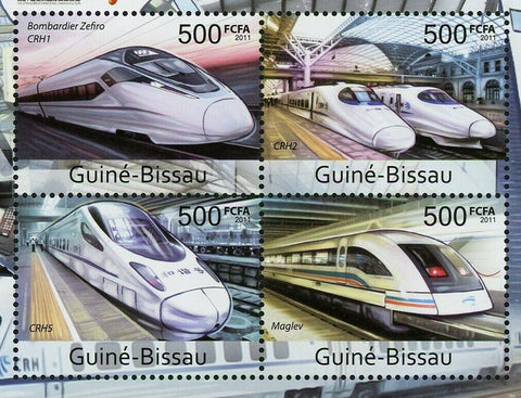 Chinese Speed Trains Stamp Zefiro CRH1 Maglev CRH5 Souvenir Sheet MNH #5582-5585