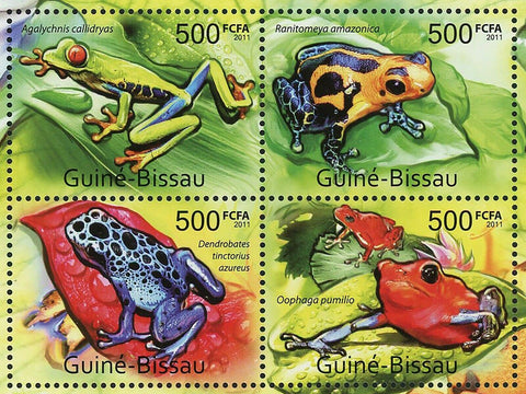 Frogs Stamp Agalychnis Callidryas Oophaga Pumilio Souvenir Sheet MNH #5554-5557