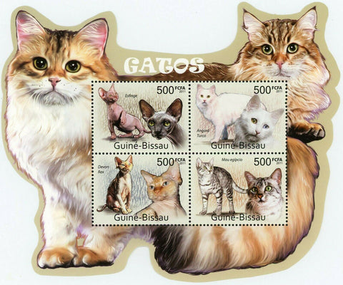 Cats Stamp Esfinge Mau Egyptian Devon Rex Turkish Souvenir Sheet MNH #5570-5573