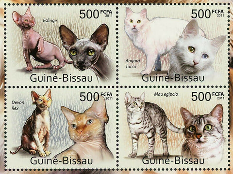 Cats Stamp Esfinge Mau Egyptian Devon Rex Turkish Souvenir Sheet MNH #5570-5573