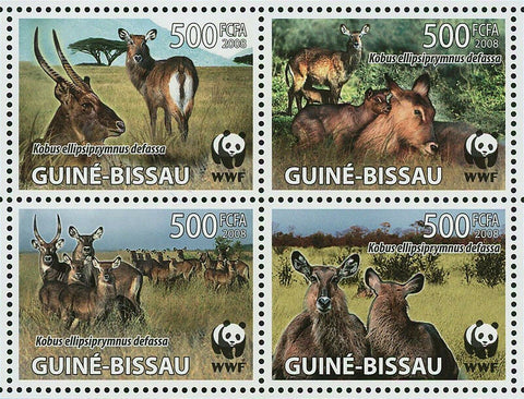 WWF Stamp Kobus Ellipsiprymnus Defassa Waterbuck Wild Souvenir Sheet MNH