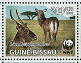 WWF Stamp Kobus Ellipsiprymnus Defassa Waterbuck Wild Souvenir Sheet MNH