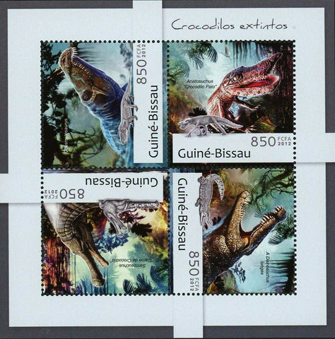 Extinct Crocodile Stamp Chasmatosaurus Souvenir Sheet MNH #6271-6274