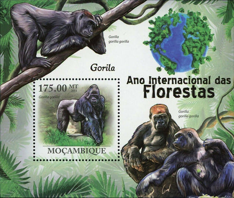 Gorillas Stamp Gorilla Gorilla Wild Animal Souvenir Sheet MNH #4468 / Bl.432