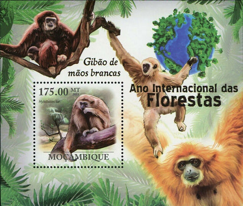 Monkeys Stamp Hylobatids Lar Lar Gibbon Souvenir Sheet MNH #4463 / Bl.427