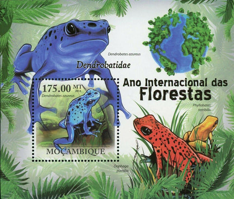 Poison-Dart Frogs Stamp Dendrobates Azureus Oophaga Pumilio S/S MNH #4307/Bl.409