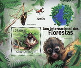 Spider Monkey Stamp Ateles Hybridus Ateles Belzebuth S/S MNH #4467 / Bl.431