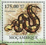 Gaboon Viper Stamp Snake Bitis Gabonica Souvenir Sheet MNH #4335 / Bl.413