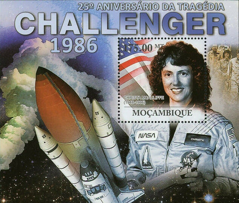 Challenger Tragedy Stamp Christa McAuliffe Astronaut S/S MNH #4625 / Bl.459