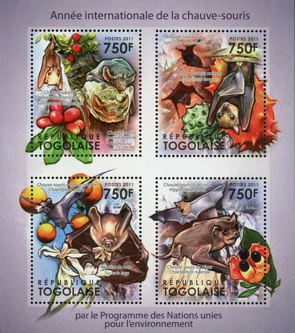 International Year of the Bats Stamp Souvenir Sheet MNH #4059-4062