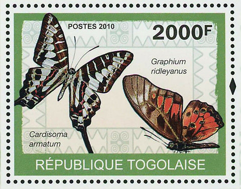 Butterflies Stamp Cardisoma Armatum Graphium Ridleyanus S/S MNH #3408 / Bl.492