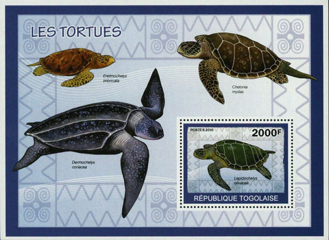 Turtles Stamp Reptiles Marine Fauna Lepidochelys Olivacea S/S MNH #3428 / Bl.496