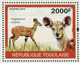 Antelopes Stamp Tragelaphus Scriptus Wild Animal Souvenir Sheet MNH #3453/Bl.501