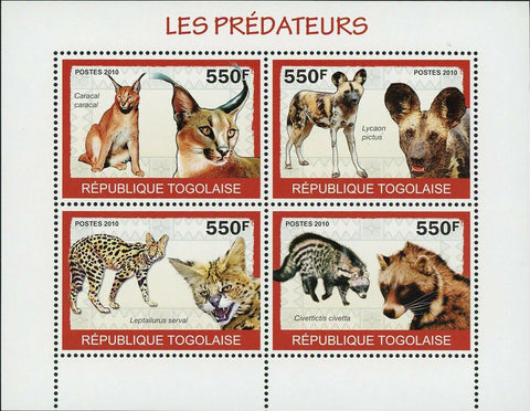 Wild Cat Stamp Caracal Caracal Civettictis Civetta Souvenir Sheet MNH #3459-3462