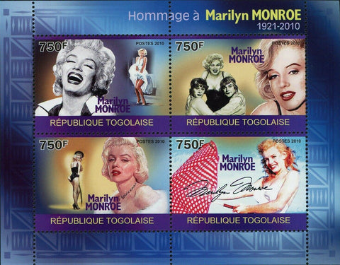 Marilyn Monroe Stamp Tribute Actress Hollywood Souvenir Sheet MNH #3529-3532