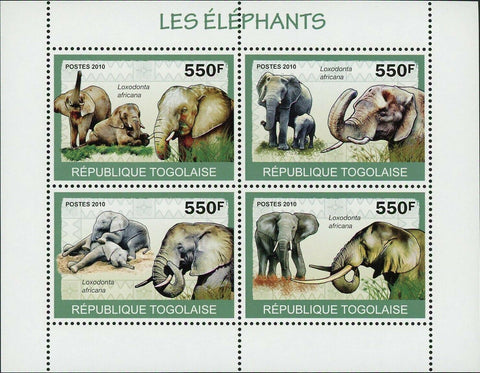 Elephants Stamp Loxodonta Africana Wild Animal Souvenir Sheet MNH #3479-3482