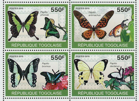 Butterflies Stamp Papilio Phorcas Dardanus Antimachus Bromius S/S MNH #3404-3407