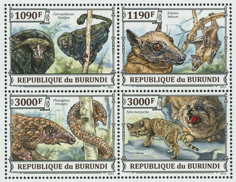 Monkey Stamp Cercopithecus Hamlyni Endangered Animals Felis Margarita S/S MNH