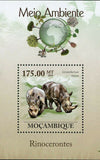 Rhinos Stamp Ceratotherium Simum Wild Animal Souvenir Sheet MNH #3637 / Bl.307
