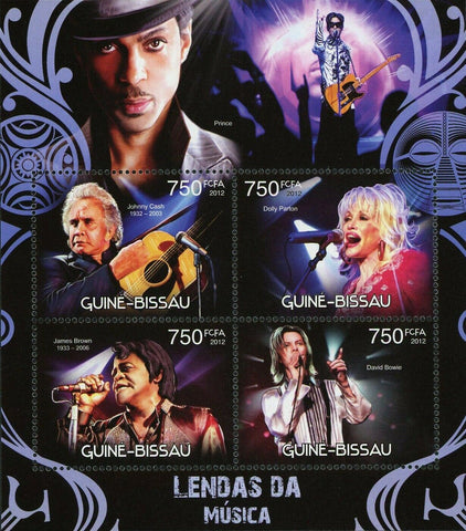 Prince Stamp Dolly Parton David Bowie James Brown Johnny Cash S/S MNH #6126-6129