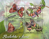 Butterflies & Larva Stamp Papilio Xuthus Pseudochazara Alpina S/S MNH #6182-6185